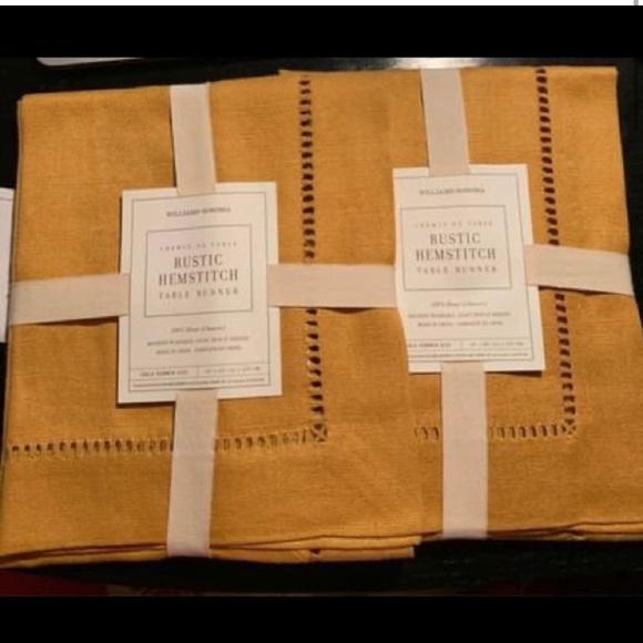 Hemp Hemstitch table RUNNERS/PLACEMATS Williams Sonoma Price for each, 2 Colors - Picture 1 of 3